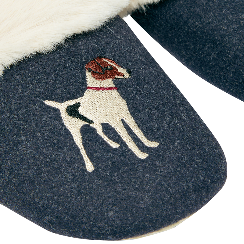 Joules Slippet Luxe Faux Fur Slippes- French Navy-4